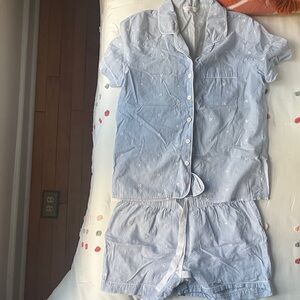 Charter Club Light Blue Striped Pajama Set